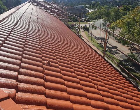 Terracotta tile roof after a fresh coat
